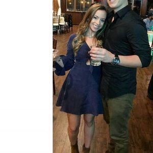 Line + Dot long sleeved blue dress